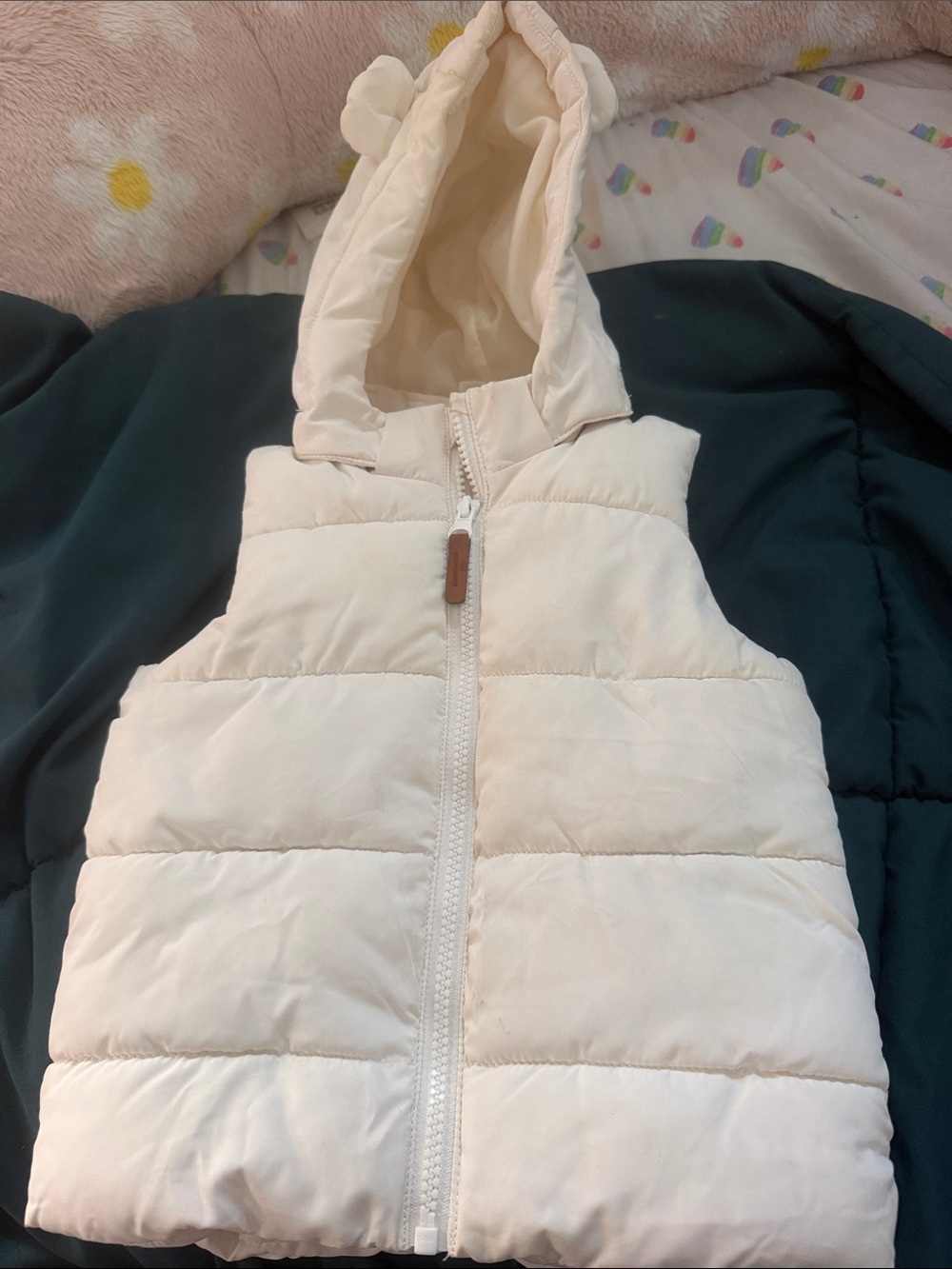 H&M Cream Hooded Puffer Vest for Kids